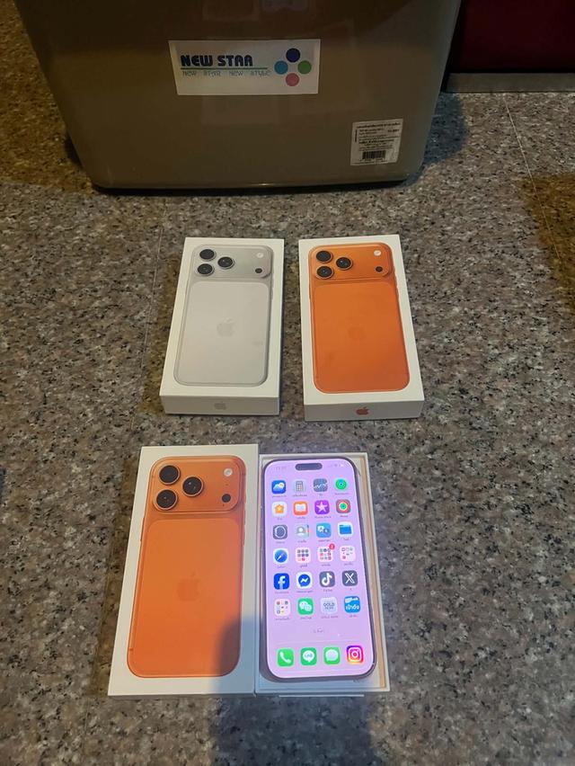 ขายไอโฟน17Proสีใหม่CosmicOrange256กิํหยกกล่องไร้รอยใล้งานดีถูกๆ