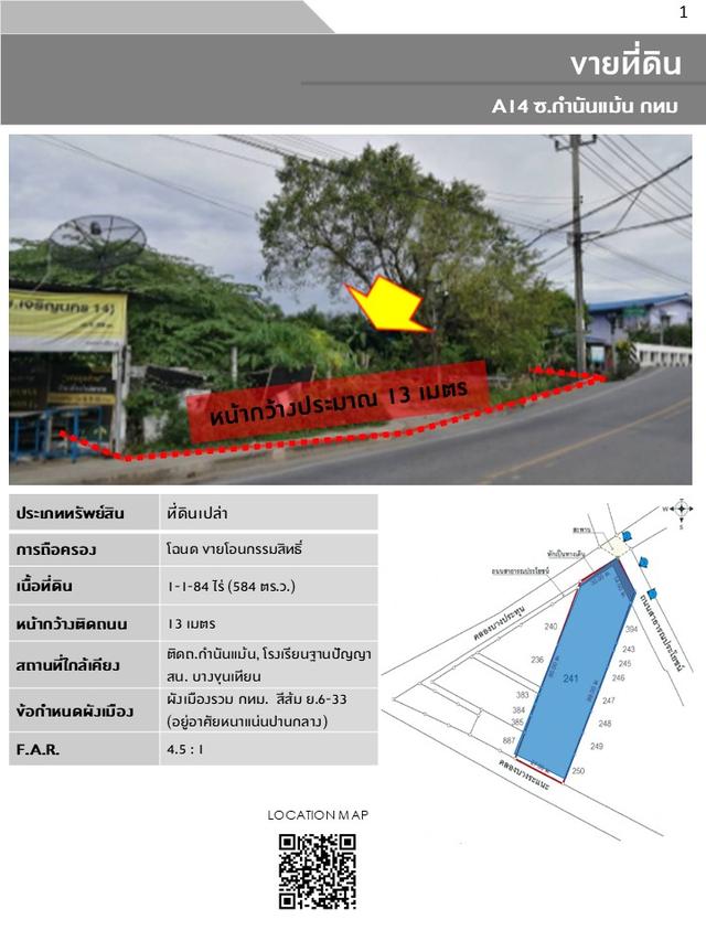 ขายที่ดินเปล่าA14 กำนันแม้น 1