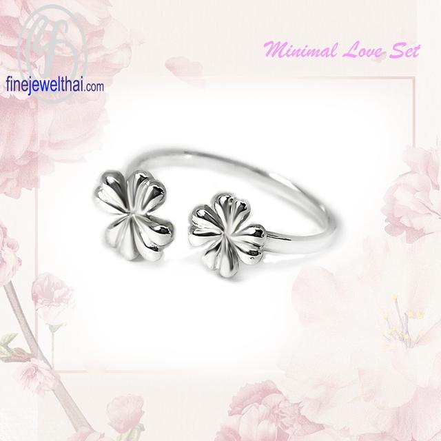 Finejewelthai แหวนใบโคลเวอร์-แหวนเกลี้ยง-แหวนเงินแท้925-R143900