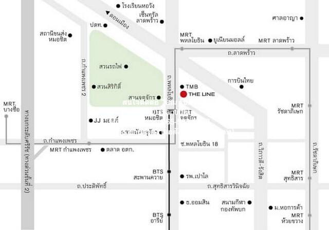 ห้องชุด THE LINE Jatujak - Mochit เดอะ ไลน์ จตุจักร - หมอชิต 1นอน1BR 27square meter 20000 BAHT. ใกล้ MRT จตุจักร, BTS หม