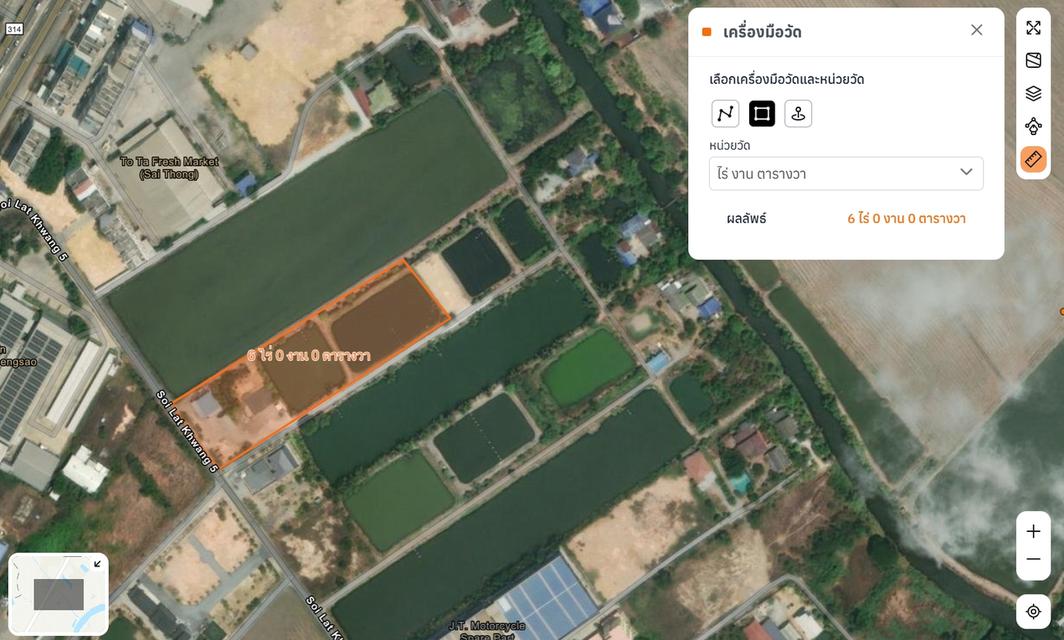 ขายที่ดิน อ.บ้านโพธิ์ ต.ลาดขวาง จ.ฉะเชิงเทรา เนื้อที่ 6 ไร่ 1