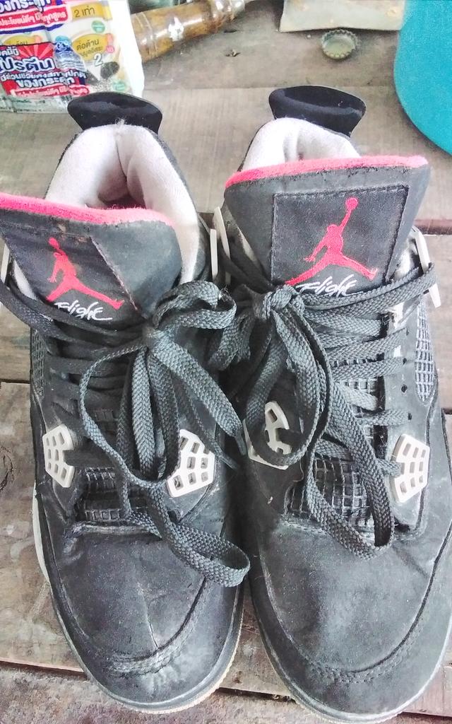 Nike air Jordan 4 retro black canvas 40" รูปที่ 4