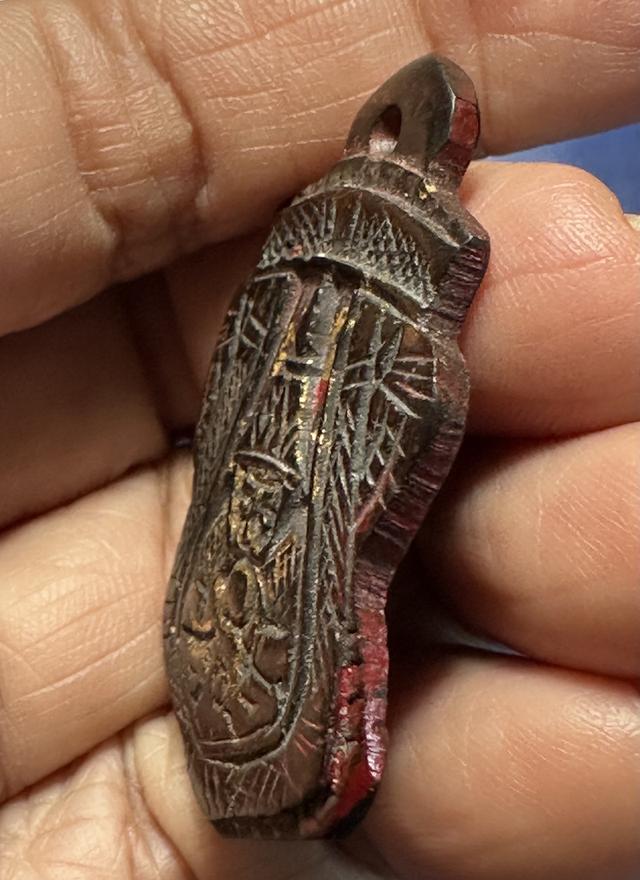 พระราหูอมจันทร์ กะลาแกะ หลังจาร ลงชาด รูปที่ 4