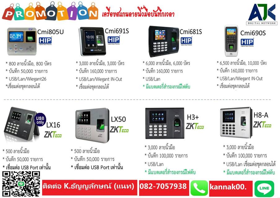 เครื่องสแกนลายนิ้วมือชลบุรี 082-7057938 เครื่องสแกนลายนิ้วมือชลบุรี คีย์การ์ดศรีราชา เครื่องทาบบัตรชลบุรี Finger Scan HIP ZKTeco สแกนใบหน้าชลบุรี