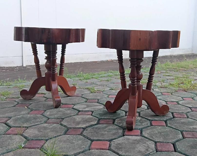 โต๊ะสตูลไม้สักแท้ Real teak wood stool 4