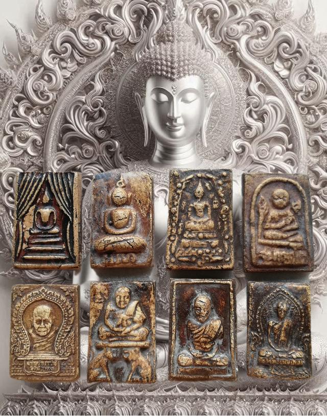พระกรุเก่าคละพิมพ์ 8 องค์ 500- ต่างเถรจารย์ แบ่งปันบูชา ชุดที่1