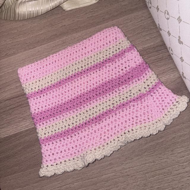 หมวกไหมพรมชมพู handmade