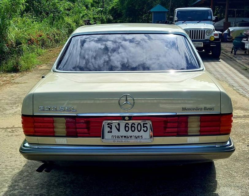 Benz -w126 เครื่อง V8 ฝาดำ 500 SEL กาบร่อง ตัวยาว  สีครีม วัง 623  5