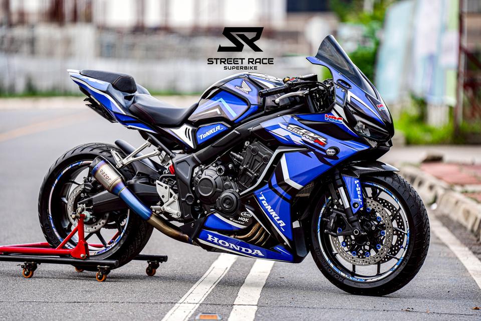 2023 Honda cbr650r ดำฟ้า รถปี 2023 รถสวย แต่งเยอะ