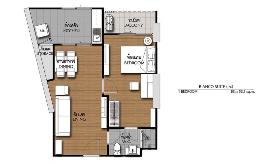 คอนโดมิเนียม ศุภาลัยมอนเต้ 2 ห้งขนาด 1 ห้องนอน ไซต์ 53.5 ตารางวา 1