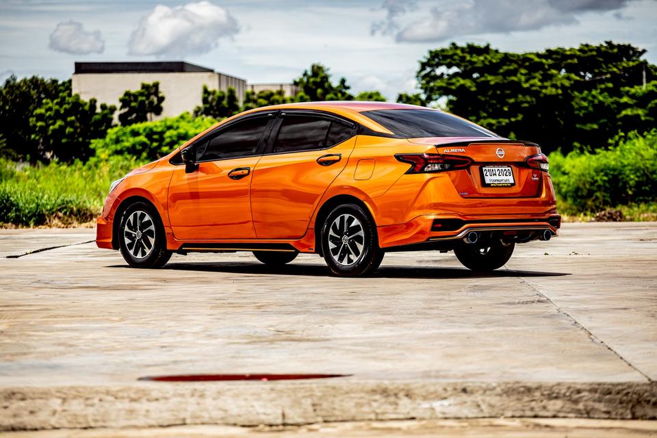 NISSAN ALMERA 1.0 VL Turbo ปี 2021 สีส้ม ตัวท๊อป 9