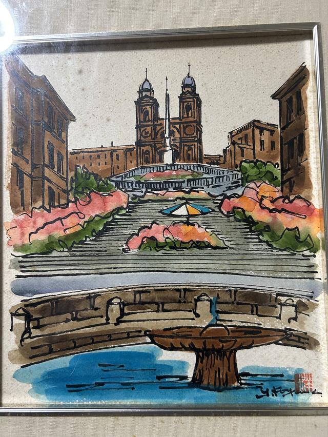 ภาพวาดนี้เป็นภาพสีน้ำของ บันไดสเปน (Spanish Steps) ในกรุงโรม ประเทศอิตาลี ของขวัญวันแต่งงาน รูปที่ 2