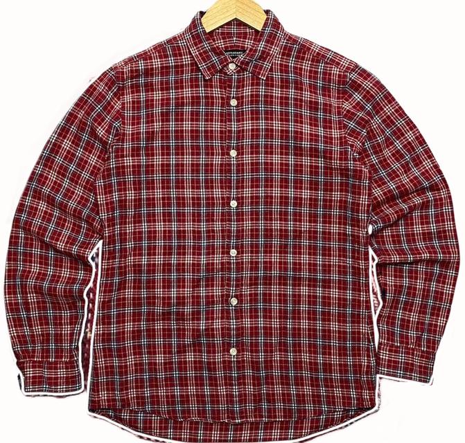BURBERRY NOVA CHECK 'S LONDON BROWN VINTAGE SHIRT Red Long Sleeve Men'sสื้อผ้าเครื่องแต่งกาย 4