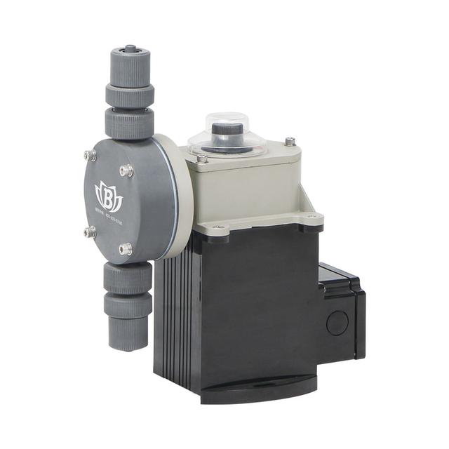 เหมยเป่า ปั๊มจ่ายสารเคมีทนการกัดกร่อน อัตราการไหล 0–60 ลิตร/ชม. ผลิตจาก PVC/SUS/PVDF รองรับไฟฟ้า 220V 1