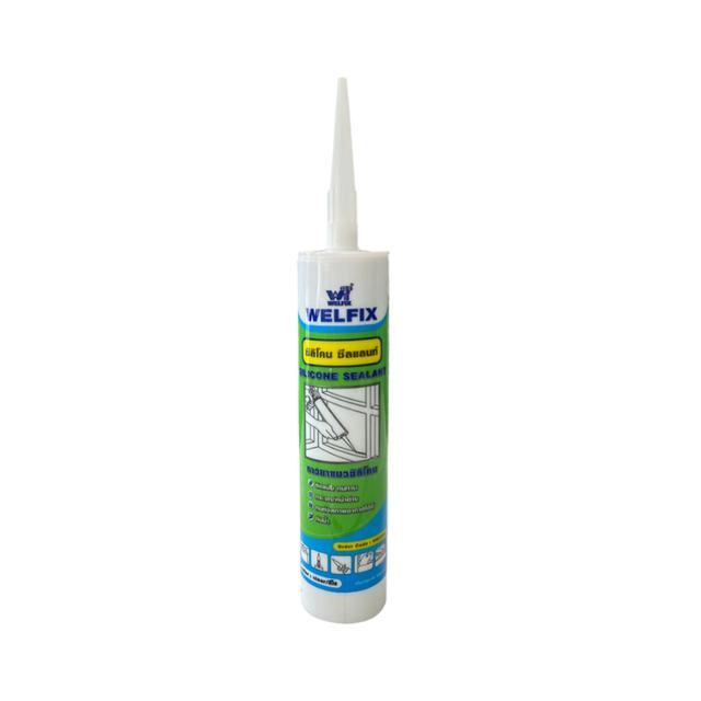ึกาวยาแนว กาวยาแนวซิลิโคน ซีลแลนท์ WELFIX 300 มล. สีใส สำหรับอุดรอยรั่ว กันซึม ยาแนวอุดรอยรั่ว ยาแนวกันน้ำรั่ว 7