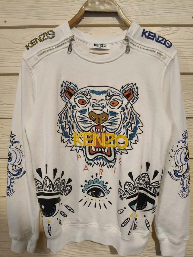 Kenzo Zipped Shoulder Multi-Logo & Tiger Sweatshirt