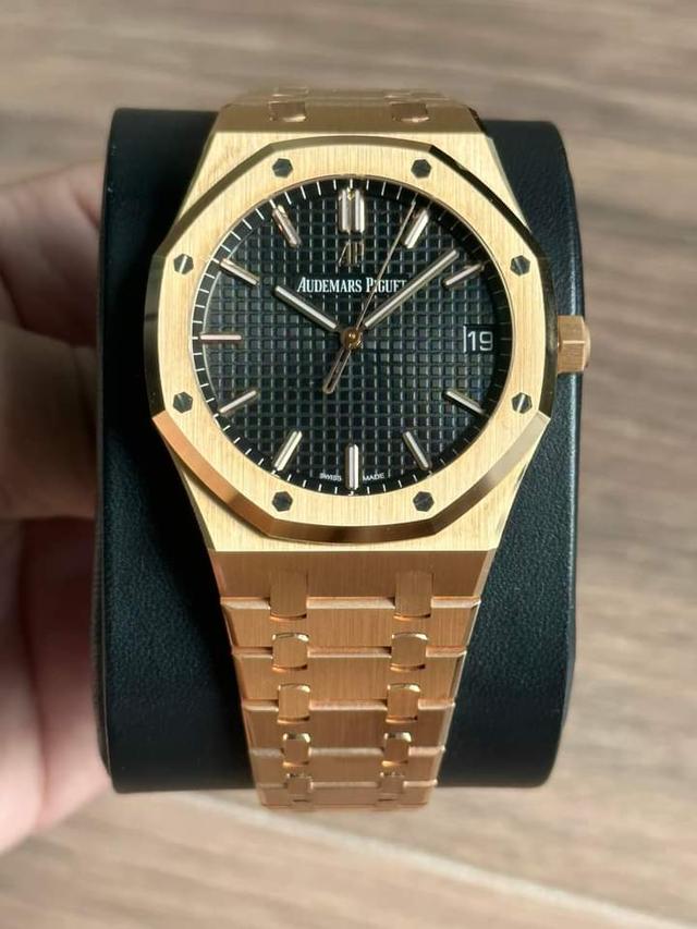 Audemars Piguet Royal Oak Black Dial Full Rosegold 