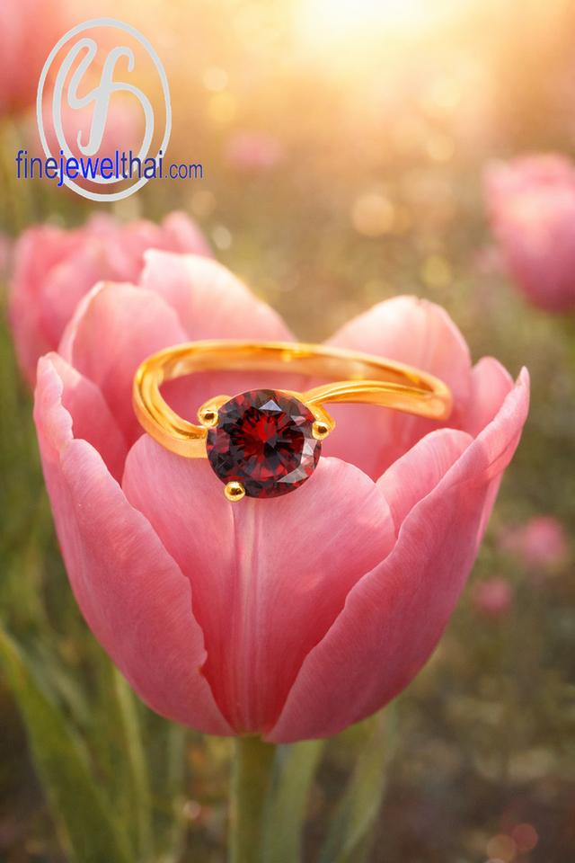 Finejewelthai แหวนโกเมน พลอยแท้ เสริมมงคล R1016