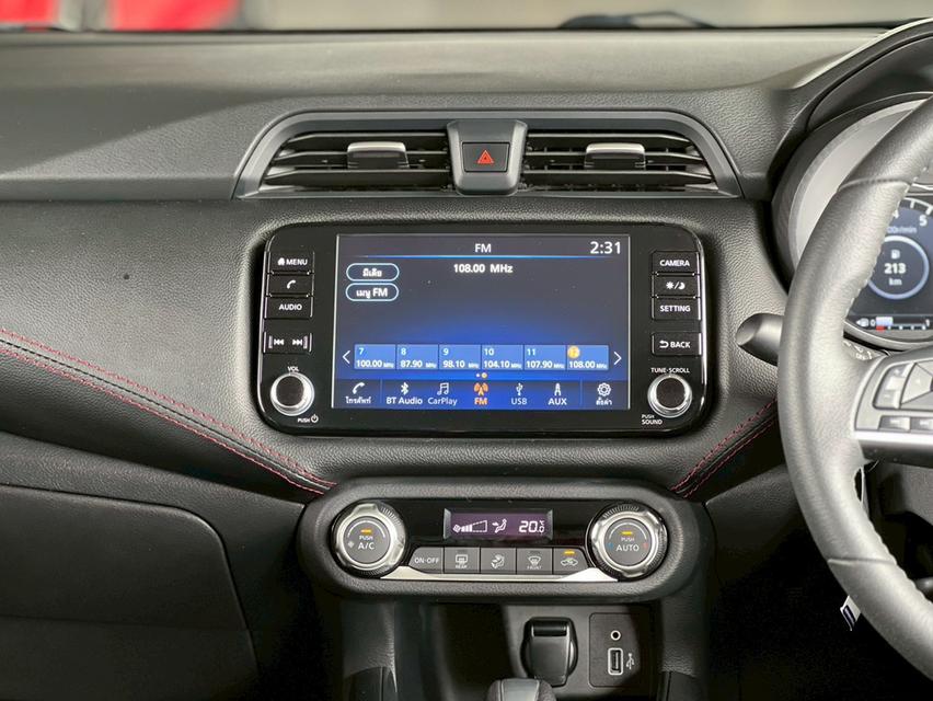 ปี 2021 NISSAN ALMERA, 1.0 VL โฉม ปี19-ปัจจุบัน - สีแดง เกียร์ออโต้ ตัวท็อปสุด มือเดียวป้ายแเดง 13