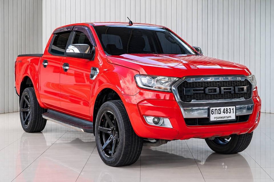 #FORD RANGER, 2.2 XLT ปี 2017 สีแดง โฉม HI-RIDER DOUBLE CAB