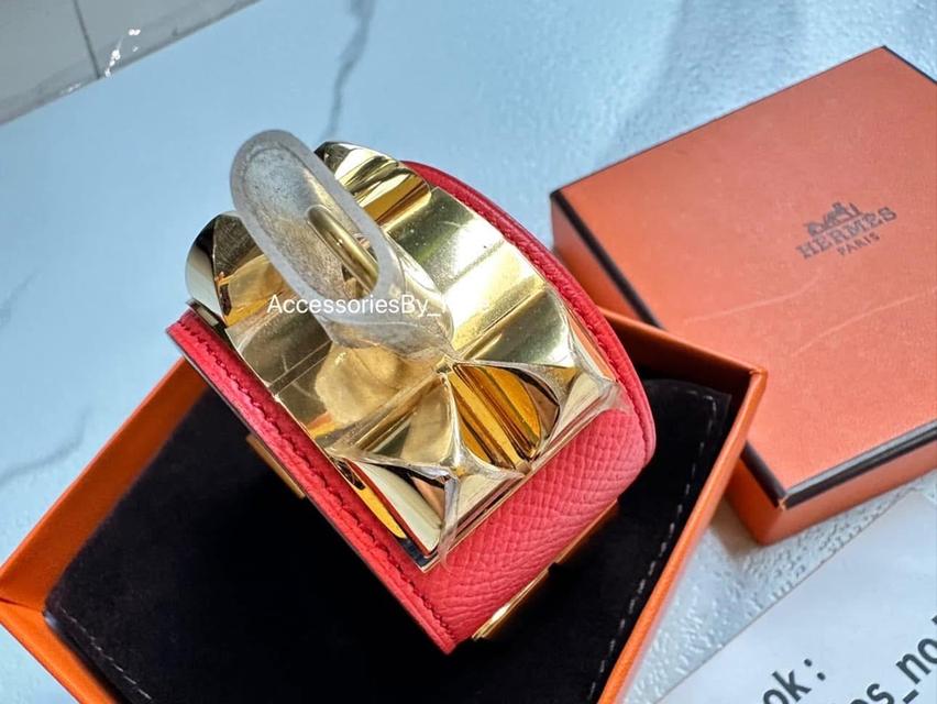 Used Like New Hermes CDC Bracelet Red Epsom Leather  10