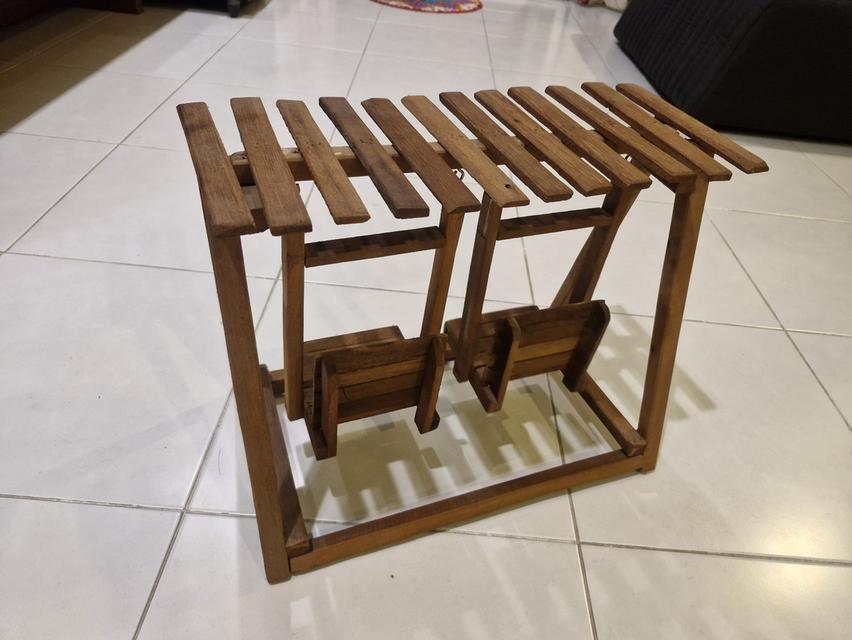 ชิงช้าไม้วางตุ๊กตา แต่งสวน ทำจากไม้จริฃ 280 ไม่รวมส่ง รูปที่ 3