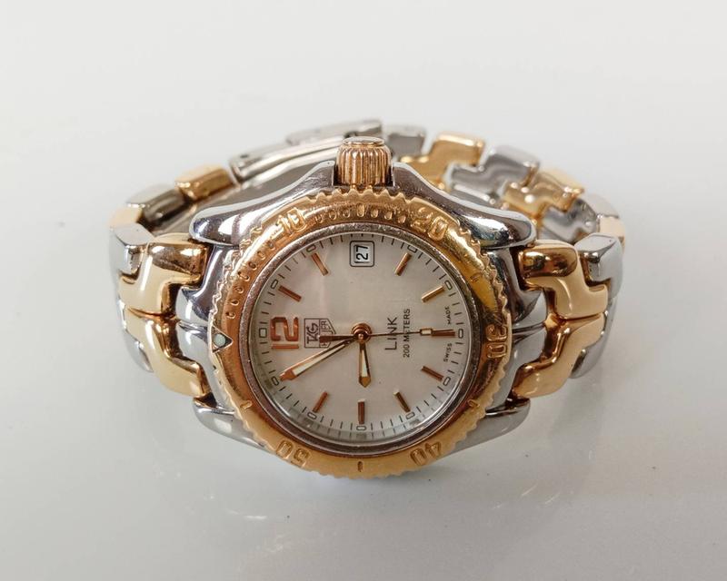 TAG Heuer Ladies SS/18k Gold WT1455 DW7002 Mother of Pearl Link Watch พร้อมกล่องแท้