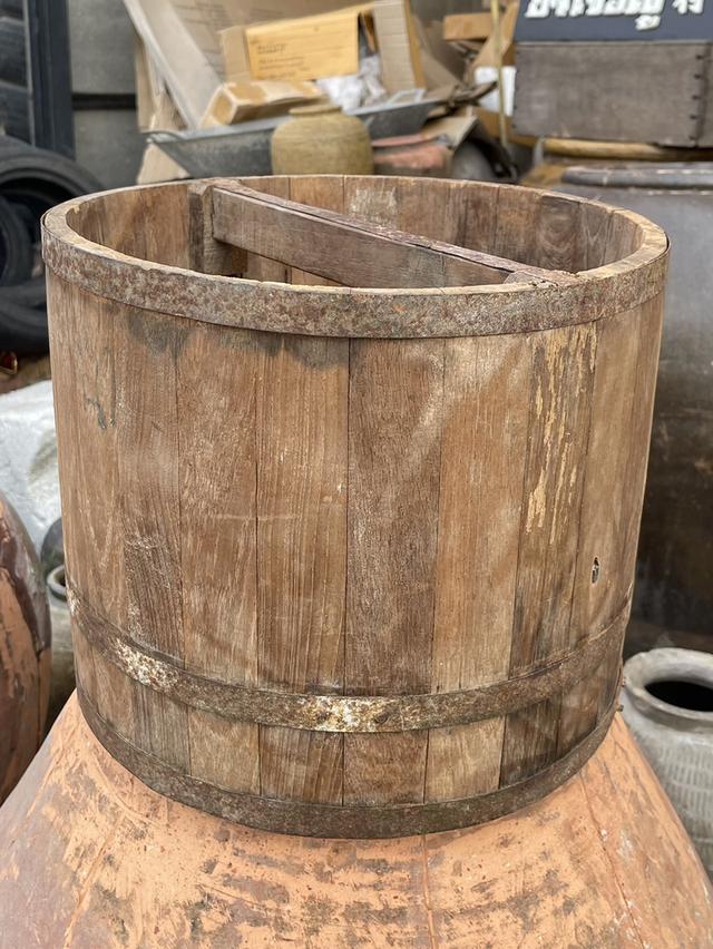 ถังไม้ตวงข้าวสาร ขนาด20ลิตร ถังตวงข้าวโบราณ