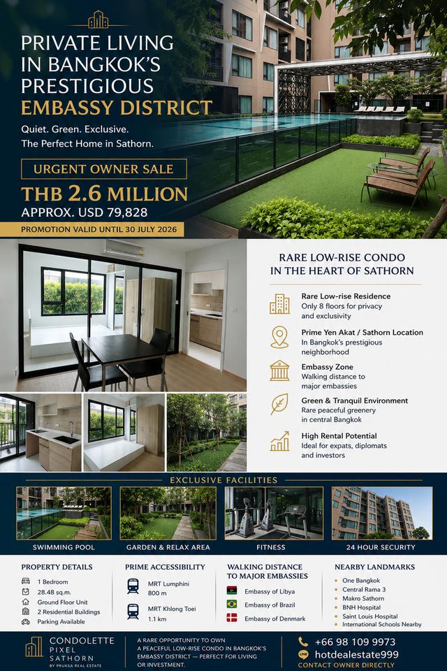 1 Bedroom Sathorn Private Living in the Heart of Bangkok’s Embassy District 1