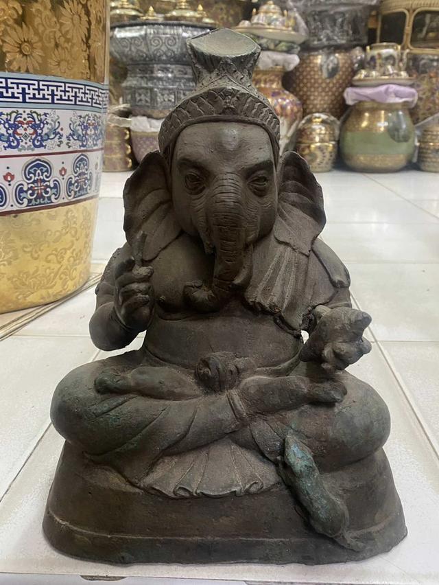 พระพิฆเนศโบราณ ขนาด9นิ้ว ทองเหลือง องค์พระพิฆเนศ 5