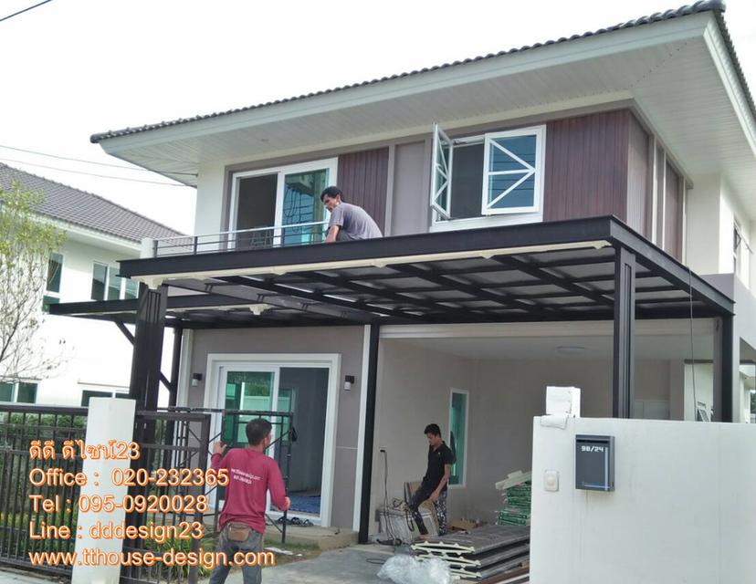 รับงานต่อเติมบ้านครบวงจร โครงหลังคา กันสาด ห้องครัว เทพื้น ปูกระเบื้อง 0950920028 รูปที่ 7