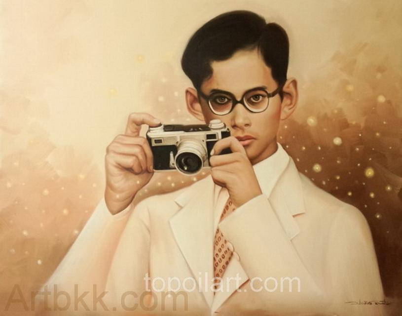 ภาพวาดในหลวงรัชกาลที่9 ภาพวาดกษัตริย์บุคคลสำคัญไว้เคารพกราบไหว้บูชา 7