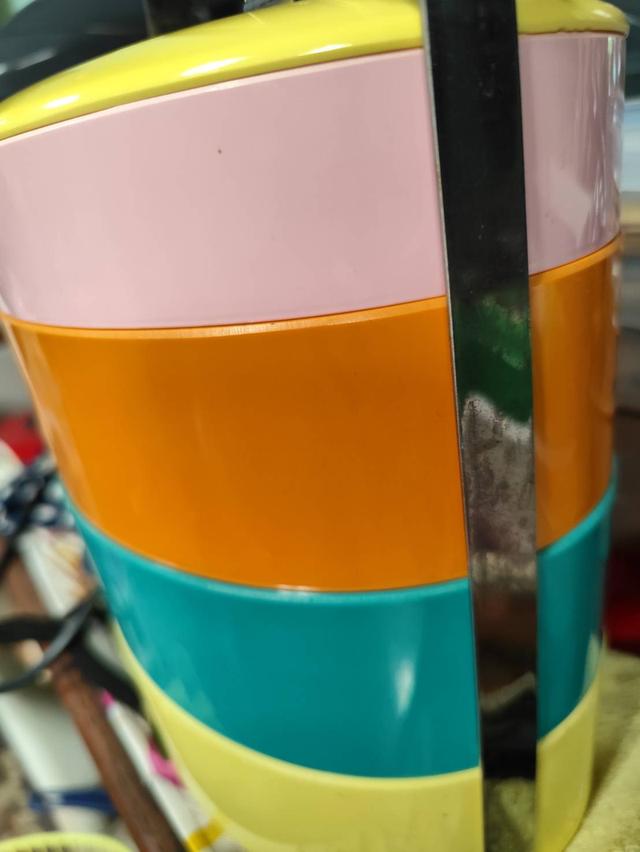ขายปิ่นโตเซรามิค สีรุ้ง 4 ชั้น รุ่นมหาโชค