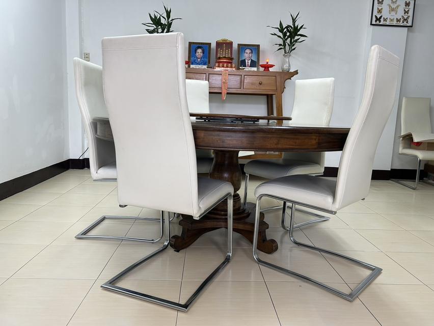 โต๊ะกลม โต๊ะไม้สักทอง โต๊ะกินข้าวกลม Dia 1.6M โต๊ะจีน พร้อมเก้าอี้