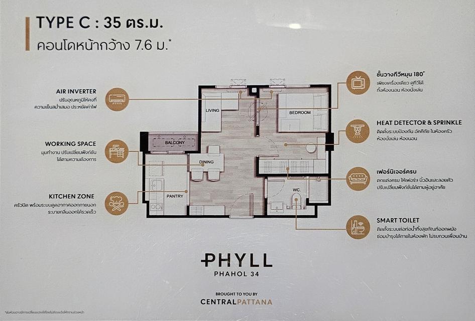 ขายคอนโด PHYLL PHAHOL 34 ชั้น 4 ติด BTS เสนานิคม 0 เมตร พร้อมผู้เช่า 10