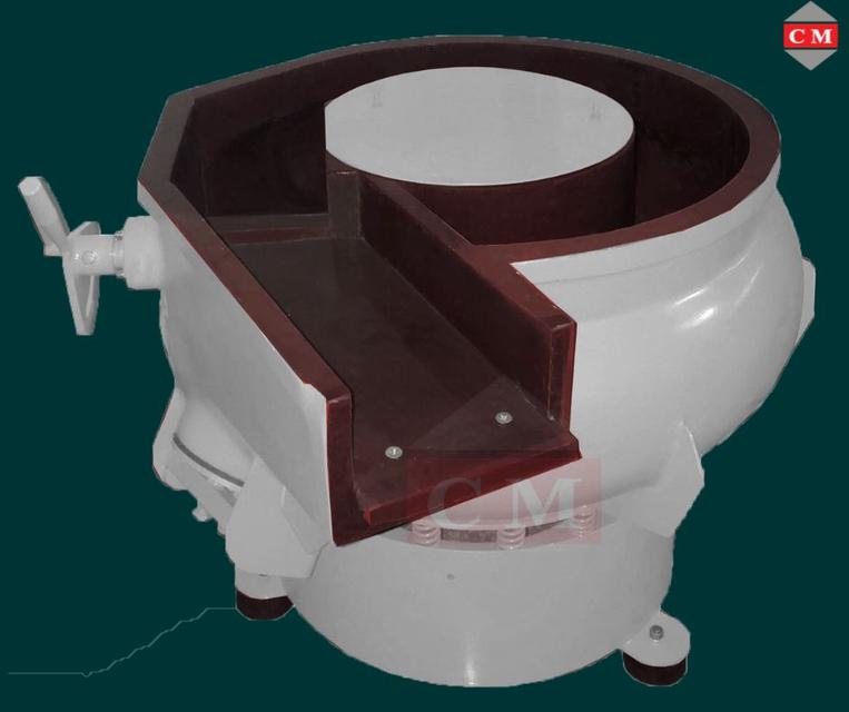  เครื่องขัดผิวโลหะแบบเขย่า (มีสะพานแยกชิ้นงาน) (Vibratory finishing machine with Separator)  