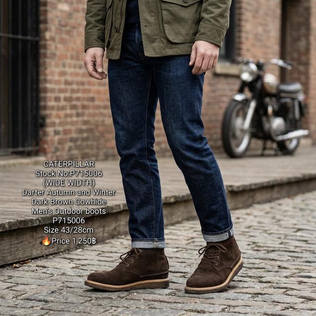 CATERPILLARStock No:P715006(WIDE WIDTH)Darter Autumn and WinterDark Brown Cowhide Men's Outdoor boots P715006Size 43/28cm🔥Price 1,250฿