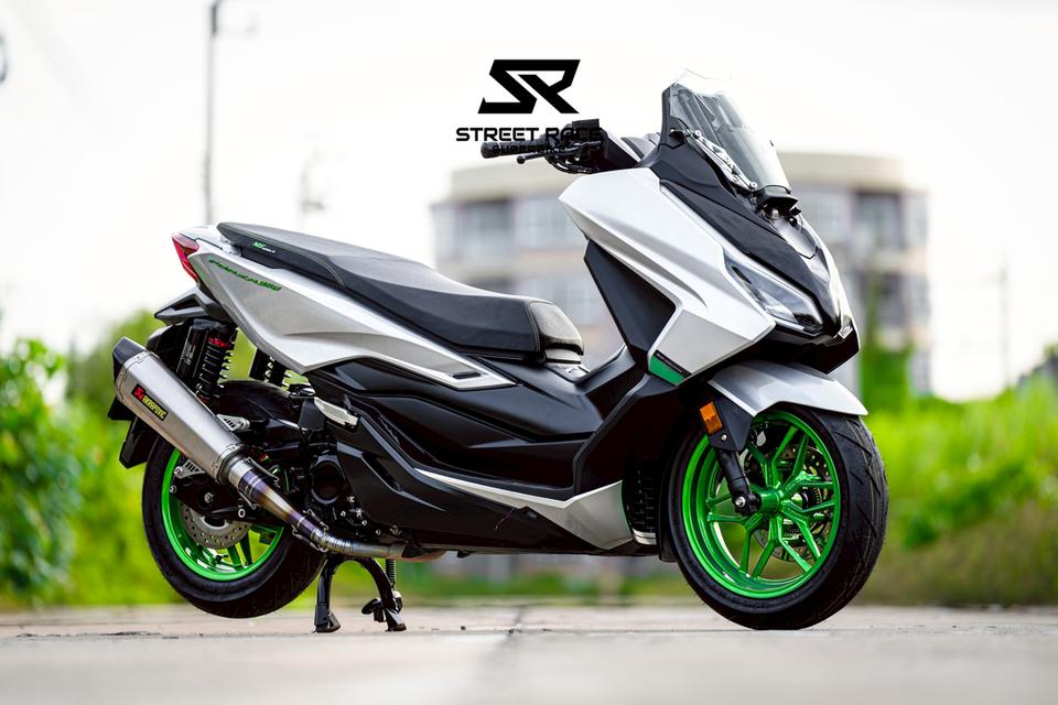 2025 Honda new forza 350 ปี 2025 🔥 🏍️ สีเทา silver + จอ tft รุ่นใหม่ + ล้อเขียว powder coat 10