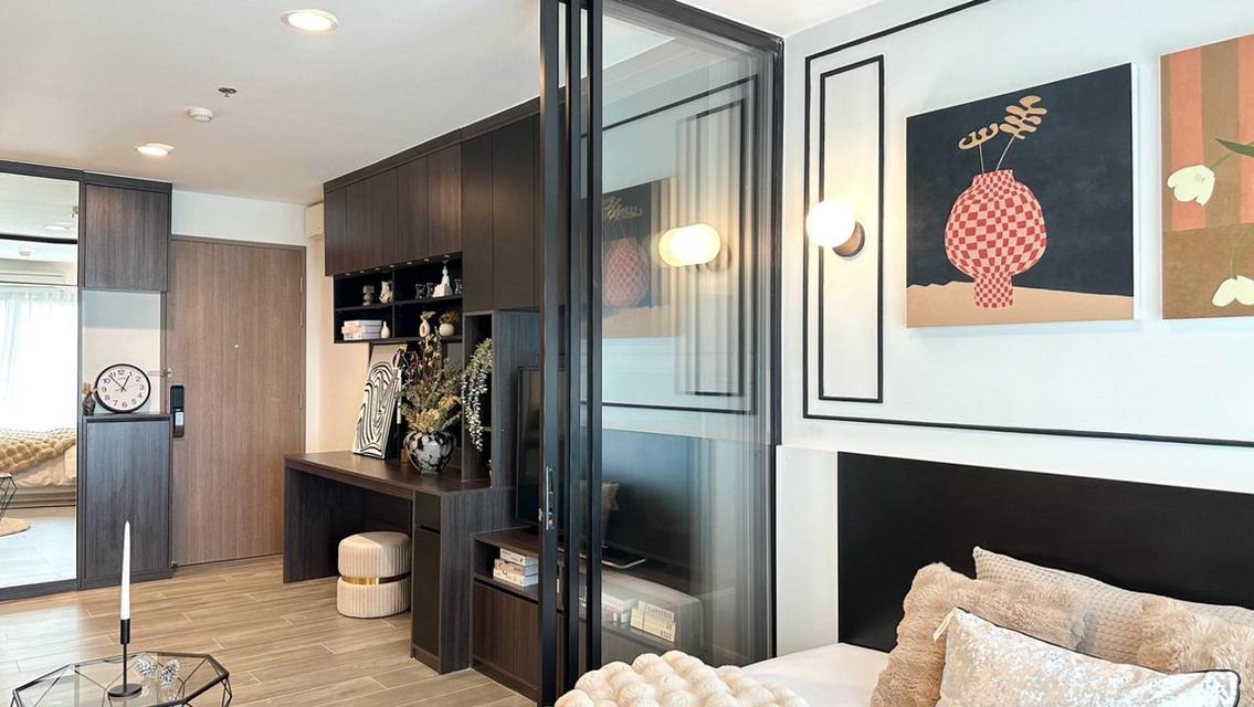Condo Fuse Miti Sutthisan-Ratchada ใกล้ MRT สุทธิสาร 34.6 ตารางเมตร 1 ห้องนอน ชั้น8 เฟอร์บิ้วท์อินสุดหรู ตกแต่งตามรูป 3