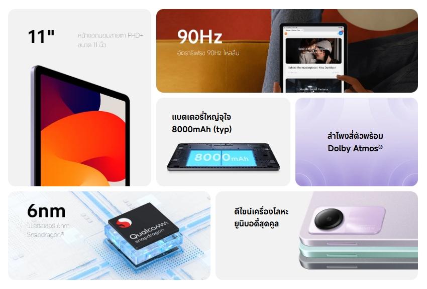 Xiaomi Redmi Pad SE 6GB+128GB FHD+ ขนาด 11 นิ้ว สี Graphite Gray 3