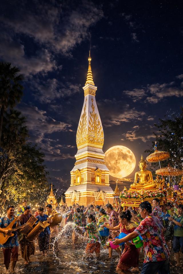 บริการดนตรีแห่งานสงกรานต์  ขบวนแห่สรงน้ำพระ ขบวนแห่ห้างสรรพสินค้า ประเพณีไทย ประเพณีสงกรานต์