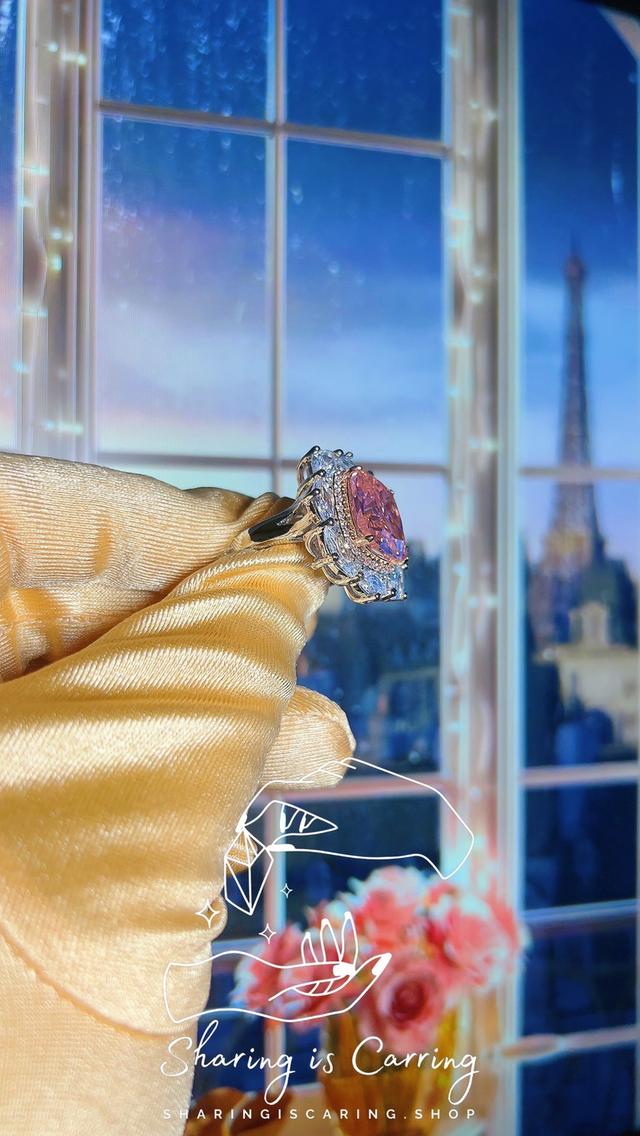 💎 Rare Pink CZ Diamond ✅ Old money style ✅ แหวนเพชร CZ หายาก สไตล์ผู้ดีเก่า ✅ ราคาเต็ม 12,900.- เหลือ 6,450.- 3