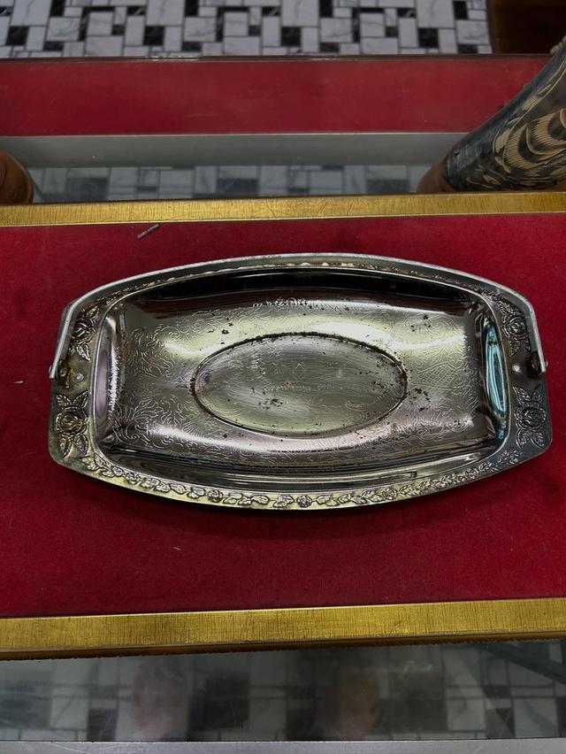 ถาด silver plated ถาดเคลือบเกินเก่า 4