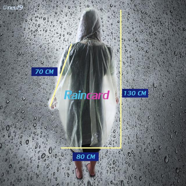 รูป เสื้อกันฝน ชุดกันฝน Raincard ขนาดพกพา 4