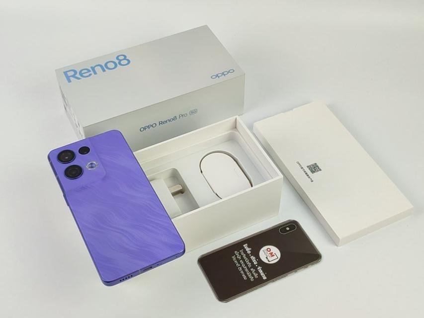 ขาย/แลก OPPO Reno8 Pro 5G 8/256 สี Purple รอมจีน สภาพสวยมากๆ Snapdragon7Gen1 แท้ ครบกล่อง เพียง 18,900 บาท  1