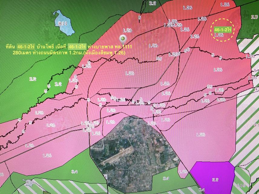 ขายที่ดิน 46-1-0ไร่ ตำบลบ้านโพธิ์ อำเภอเมืองนครราชสีมา ใกล้ถนนบายพาส 6