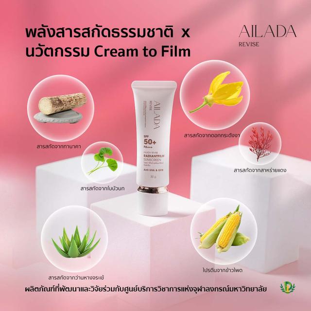 AILADAกันแดดฟิล์มบาง SPF 50+ PA+++ บางเบา ไม่เยิ้ม ไม่คราบ เติมระหว่างวันได้ ขายดีสุด รูปที่ 5