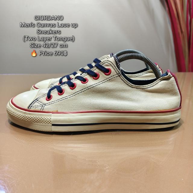 GIORDANOMen's Canvas Lace up Sneakers(Two Layer Tongue)Size 42/27 cm🔥 Price 690฿