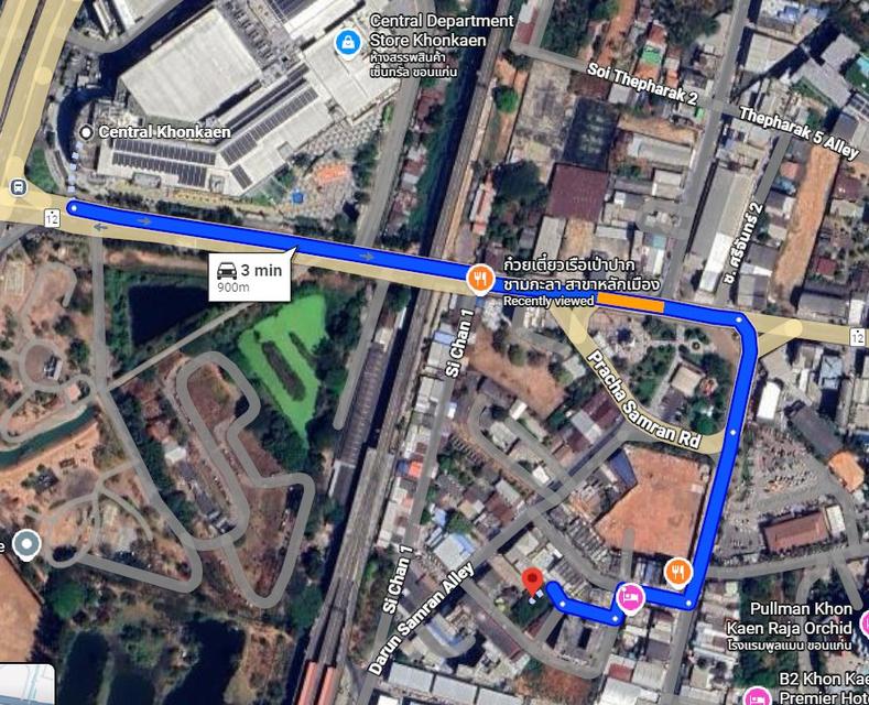 ขายที่ดินในเมืองขอนแก่น 206 ตรว. ติดถนนคอนกรีต ทำเลดีหลังตลาดรถไฟขอนแก่น ใกล้เซ็นทรัล900เมตร. อ.เมืองขอนแก่น 7