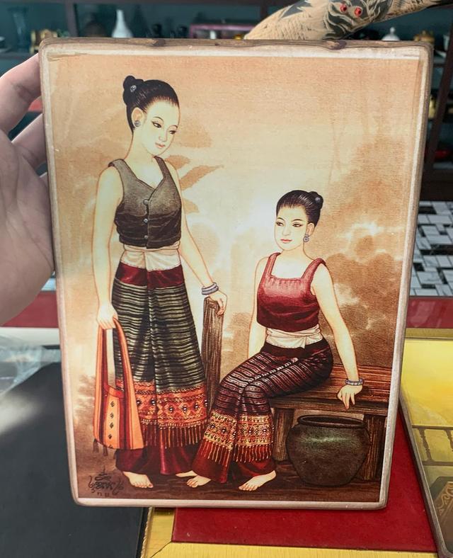 ภาพพิมพ์ บนแผ่นไม้ 2 ชิ้น 3